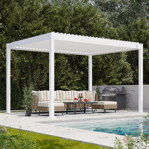Gazebo extérieur d'usine OEM Pergola à persienne en aluminium bioclimatique 3x3 3x4 4x4 6x4 Gazebo coupe-vent étanche facile à assembler - Product Image 3