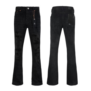 Jeans de marque de luxe de qualité supérieure, jeans en denim déchiré stretch hip-hop, streetwear, jeans <span class=keywords><strong>trompette</strong></span> pour hommes - Product Image 2