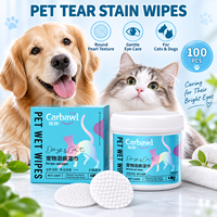 Lingettes nettoyantes pour les yeux des animaux de compagnie, à base de plantes, non tissées, douces, pour éliminer les taches de larmes, pour chiens et chats, hypoallergéniques, naturelles, marque privée