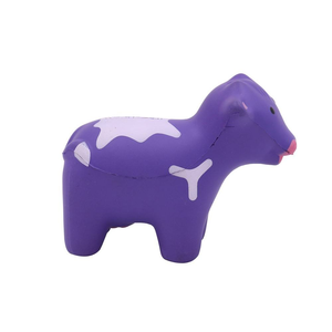 2025 toptan sevimli Pu köpük süt inek stres topu sıkmak özel Logo mor inek hayvan şekli PU promosyon oyuncak - Product Image 4