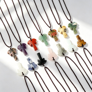 Collier en pierre naturelle, cristal et agate, pendentif en forme de cocotier, bijoux en pierres semi-précieuses, JOYFFO - Product Image 1