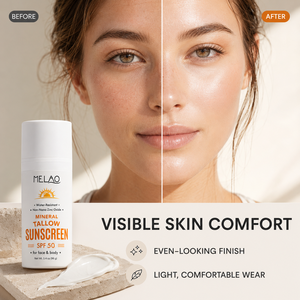 Crème solaire minérale OEM naturelle à marque privée, hydratante, au suif <span class=keywords><strong>de</strong></span> bœuf nourri à l'herbe, SPF50, sans <span class=keywords><strong>nano</strong></span>-<span class=keywords><strong>oxyde</strong></span> <span class=keywords><strong>de</strong></span> <span class=keywords><strong>zinc</strong></span> - Product Image 3