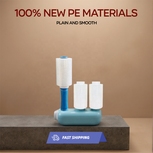 Pellicola Estensibile Industriale Mini 5 Pollici <span class=keywords><strong>500</strong></span> Piedi con Maniglia, Impermeabile, Trasparente, in Plastica Aderente per Imballaggio e Trasporto Pallet - Product Image 3