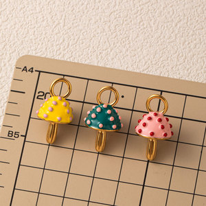 Dijes de Hongo Esmaltados de Acero Inoxidable 316L con Baño de Oro de 14k 18k, Personalizados DIY de Lujo para la Fabricación de Joyas, Collares y Pulseras - Product Image 3