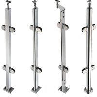 Accessoires de fixation pour balustrade en verre, tube rond en acier inoxydable OEM, pour postes de garde-corps de balcon et terrasse