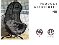 Coussin de siège épais et confortable, chaise hamac à œufs suspendue pour l'extérieur et l'intérieur, 100% Polyester, taille personnalisée