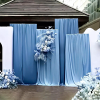 Décorations de scène de mariage avec rideaux de fond de scène bleus en tissu pour intérieur et extérieur