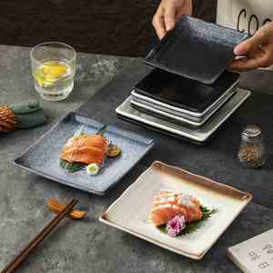 Stoneware Square Sushi Sashimi <b>Plates</b> Creative Western Steak <b>Plate</b> Hotel Restaurant Cuisine Tableware Cakes Dessert Trays - Product Image 1