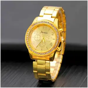 2024 Hot Selling Nieuwe Drie-Eye Diamanten Legering Horloge Modieus Dames Quartz Horloge Steel Band Casual Horloge