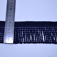 Frange en polyester torsadé de 2,5 pouces (6,5 cm) plus épaisse pour vêtements, vente en gros