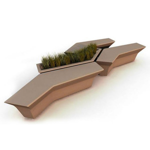 Chaise d'extérieur rectangulaire en fibre de verre, moderne et durable, pour centre commercial et jardin - Product Image 4