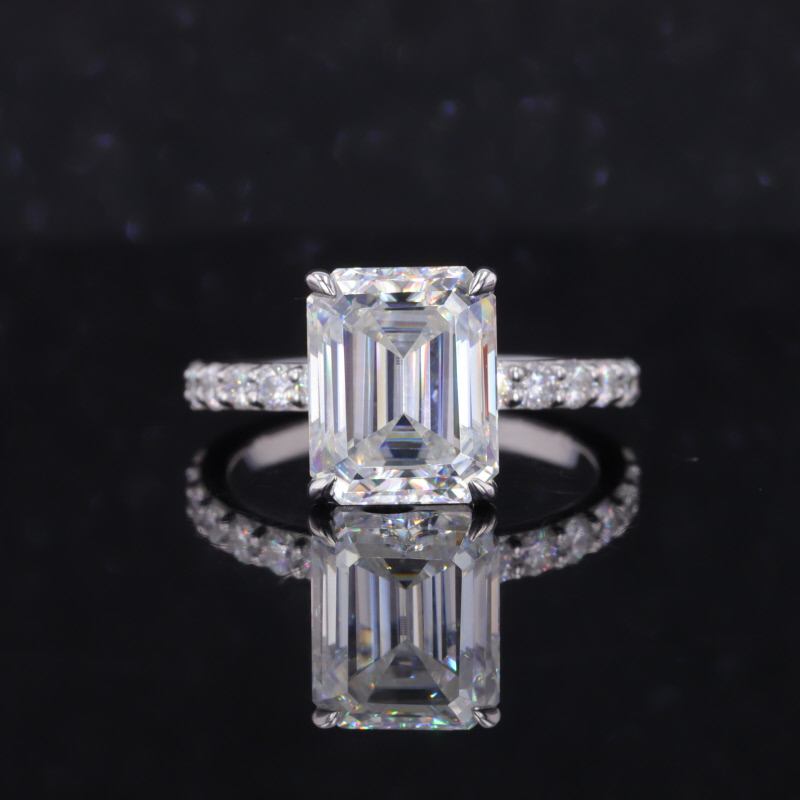 Emerald Cut 10K white gold