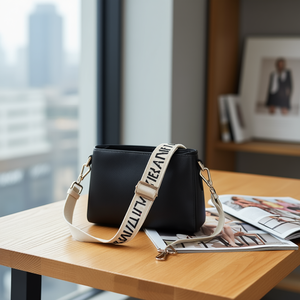 Sangle en tissu Angelina 4 cm avec lettrage anglais beige pour sacs, motif alphabet imprimé durable - Product Image 3