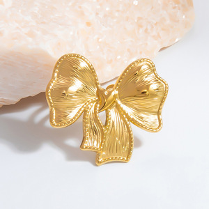 Fashion <b>Rings</b> Bow Star Shape Stainless Steel Women's Jewelry Gift Gold Silver Color <b>Plain</b> Inlay JZ21319G - Product Image 2