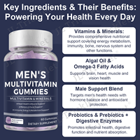Julong OEM Hommes Multivitamines Gommes remplies de liquide Sans sucre Adulte Multivitamines de soutien Multivitamines Minéraux pour l'énergie de la peau