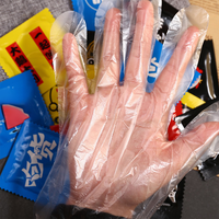 Gants en PE de qualité alimentaire jetables à logo personnalisé, emballés individuellement, gants en plastique jetables pour restaurant