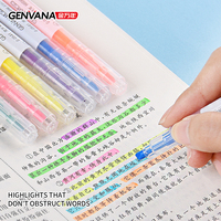 Surligneurs Genvana en gros, 6 couleurs, double pointe, encre fluorescente, marqueurs multicolores