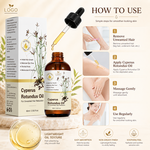 Suministro de Fábrica: Suero Inhibidor del Crecimiento del Vello 100% Puro de Cyperus Rotundus Prensado en Frío para el Cuidado de la Piel Suave, Aceite Corporal al por Mayor - Product Image 2