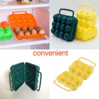 Usine En Gros En Plastique 12 Oeufs Conteneur De Stockage Empilable Porte-Oeufs Réfrigérateur Boîte De Stockage D'oeufs Avec Poignée
