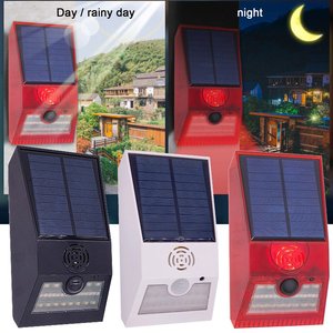 Lampe d'alarme solaire multifonction avec télécommande, sirène d'alarme <span class=keywords><strong>de</strong></span> sécurité, <span class=keywords><strong>détecteur</strong></span> <span class=keywords><strong>de</strong></span> <span class=keywords><strong>mouvement</strong></span> PIR, lumière <span class=keywords><strong>murale</strong></span> pour la maison, la cour et l'<span class=keywords><strong>extérieur</strong></span> - Product Image 4