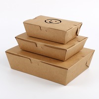 Boîte à hamburger jetable Emballage écologique de poulet frit en papier kraft contenant à emporter avec logo personnalisé