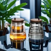 Ensemble thé et café en verre borosilicate de haute qualité, design moderne, infuseur interne tout en verre, séparation thé-eau, 600 ml avec poignée