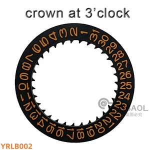 Couronne de cadran de roue de date de mouvement NH35 NH36 d'or/noir/blanc à 3 pièces de rechange de boîtier de montre de NH35 NH36 - Product Image 2