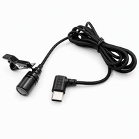 Microphone Lavalier Métallique Type-C Omnidirectionnel avec Câble Tressé de 1,5 m pour Smartphone, Appareil Photo et PC