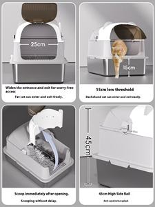 Katzentoilette aus Edelstahl – Geschlossenes Katzenklo aus Metall mit Deckel für große Katzen, Auslaufsicher, Leichte Reinigung, Antihaftbeschichtet - Product Image 5