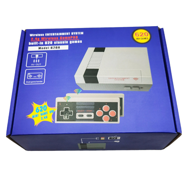 620 Retro Game Console 8-Bit Classic Mini Video Game Consoles Built-in with 620 Games and 2 Controllers for Birthday Gifts