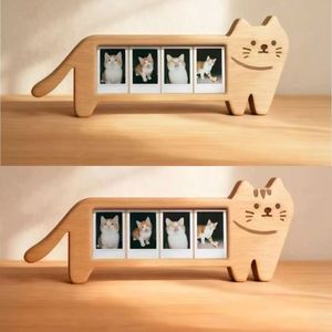 New cat-themed wooden photo <b>frame</b> to record photos of all four seasons. Suitable as a souvenir, collectible decoration, or - Product Image 4