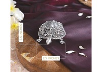 Idole de tortue Ashtalakshmi plaquée argent et or 24 carats, 3,5 pouces, faite à la main, minimaliste, statue religieuse hindoue, décoration de temple à domicile, anniversaire