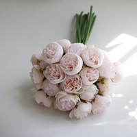 Bouquet de mariage de haute qualité, 27 têtes de roses thé, prix bas, fleurs brillantes en strass, bouquet de mariage pour table de mariage