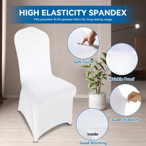 Fundas elásticas para <span class=keywords><strong>sillas</strong></span> plegables en LICRA blanca, se adaptan a la mayoría <span class=keywords><strong>de</strong></span> las <span class=keywords><strong>sillas</strong></span> para celebraciones <span class=keywords><strong>de</strong></span> bodas - Product Image 3