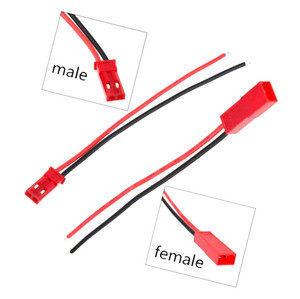 Kabel konektor 2 Pin Plug JST Pria & Wanita kawat terisolasi PVC untuk elektronik baterai RC - Product Image 1
