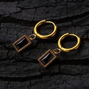 YL Tennis Chaîne Noir Zircon Bijoux Hommes Hip Hop Lumière De Luxe Diamant Ensemble Femmes Bracelet Boucle D'oreille Ensemble - Product Image 4