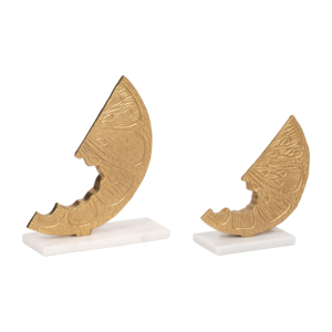 Sculture a Forma di Luna Crescente in Metallo a Forma di Limone per Decorazione Casa, Bagno, Ufficio, Soggiorno, Esposizione su Scaffale, Arte Moderna - Product Image 2