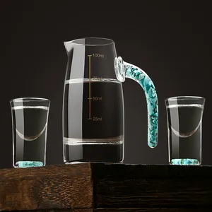 Hot Selling Vervaardigde Glazen Karaf En Whiskyglazen Set Whiskyglas Luxe Geschenkset Met Kallaite