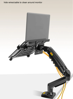 FYX Stock 2 en 1 NB NOUVEAU F80 + FP-2 17-30 "Moniteur + 10"-17 "Support pour ordinateur portable Ordinateur de bureau Support pour ordinateur portable Pince pour ordinateur portable