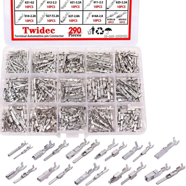 OKYN251030-50 290PCS Automotive Electrical Connector Pin Terminal Kit Male Female Crimping Terminals