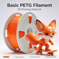 Filamen PETG 1.75mm 1kg Filamen Plastik Printer 3D, Filamen PETG 3D Dasar, Bebas Kusut Tanpa Penyumbatan untuk Pencetakan FDM