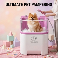 Station de lavage pour animaux de compagnie en acrylique transparente, moderne et esthétique, à faire soi-même, en libre-service