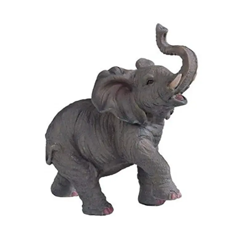 Polyresin/reçine fil figürler küçük Polyresin fil gövde heykelcik heykeli, 6.5 inç