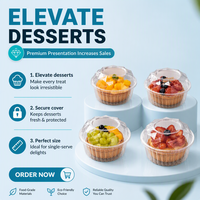 Contenant à dessert jetable en PET transparent cannelé, modèle Z728 Guangdong, avec couvercle dôme, pour cheesecake basque, salade, hamburger (personnalisable)