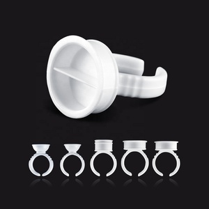 Anelli Monouso in Plastica per Pigmenti, 100 Pezzi, per Trucco Permanente delle Sopracciglia, Supporto per Inchiostro Bianco, Accessorio per Forniture - Product Image 2