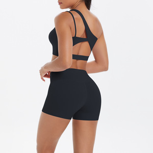 Sujetador deportivo <span class=keywords><strong>de</strong></span> un hombro cepillado <span class=keywords><strong>de</strong></span> nailon <span class=keywords><strong>de</strong></span> doble cara para mujer, tanque <span class=keywords><strong>de</strong></span> Yoga para correr, Fitness, talla grande, Ropa Interior <span class=keywords><strong>De</strong></span> Yoga - Product Image 4