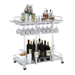 High Quality Acrylic and Metal Bar Cart Metal Wine Drink Service <strong>Trolley</strong> - Product Image 1