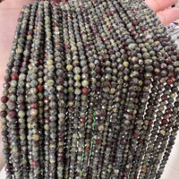 Perles en pierre de dragon naturelle facettées de 2 mm, 3 mm, 4 mm en vrac pour la fabrication de bijoux