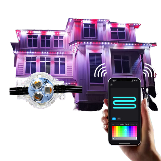Wholesale DC12V Waterproof RGB LED Pixel Light for Outdoor Christmas Decorations Intelligent Control IP68 Permanent Lights