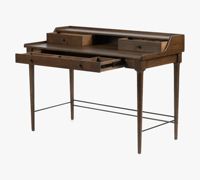Table à écrire avec tiroirs de style rétro haut de gamme, menuiserie à tenons et mortaises, personnalisation complète de la maison, meubles de salle à manger en chêne